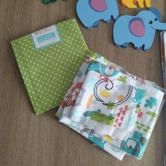 Woodland Baby Fabric Fat Quarter Lot + Painted Wood Animals Craft Bundle Nursery