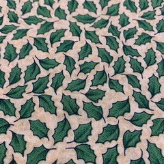 Vtg Possibilities Green Holly Leaf Fabric By Smith & Milligan Henry Glass 1+ Yds
