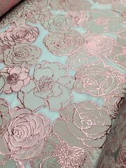 Blush Pink Metallic Floral Brocade Fabric Sold By The Yard On White Organza