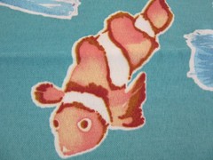 Richloom Solarium TROPICAL FISH Heavyweight Fabric 2 yards x 54 Teal Blue