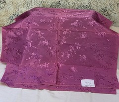 Polyester Taffeta fabric in dusty rose with floral jacquard design 47″ x 18.5″
