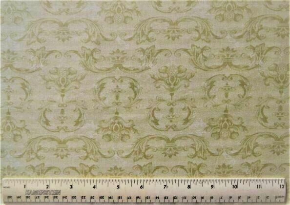 Wilmington Prints From The Chateau green damask By the 1/4 yard cotton fabric