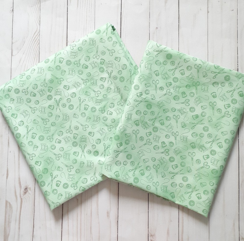 Exclusively Quilters Classic Cotton Sewing Notion Fabric Green 3yds – in 2 pcs