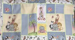 Bazooples Patch Blocks Fabric Springs Global BABY JUNGLE ANIMALS 5 Yards NEW
