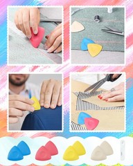 FIVEIZERO 4Pcs Tailors Chalk, Triangle Sewing Chalk 1 Count (Pack of 4), 4PCS