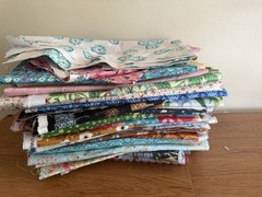 Vintage Mixed Lot Pieces Floral Fabric Ditzy Colorful Scraps Assorted