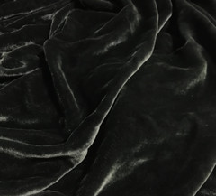 MOSS GREEN Hand Dyed Silk Velvet Fabric