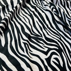 Animal Print Zebra Black & White Spandex Fabric 60″wide by the Yard for Swimwear