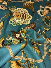 IMAN Teal &Multicolor Floral Print Fabric, $30 For 3 yds