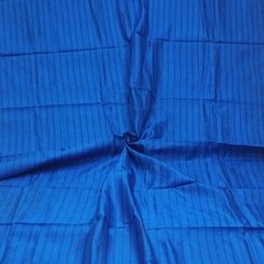 Vintage Blue 100% Pure Silk Handloom Sari Remnant 4YD Craft Fabric Silk Scrap