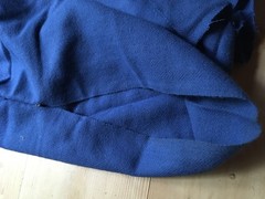 Vintage Blue Wool Herringbone Fabric Remnant Lot – Woven Suiting 1lb 7oz