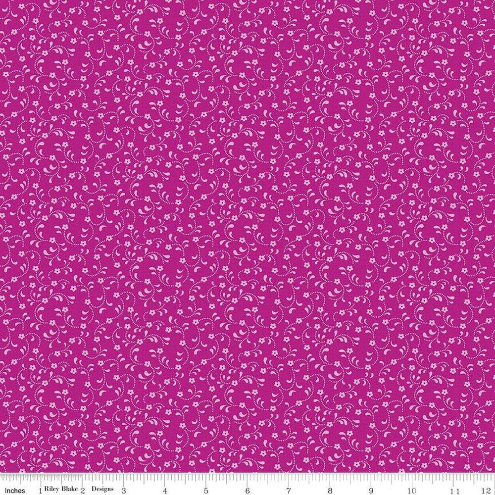RBD ~ Floret ~ C675-Fushia ~ Per half yard
