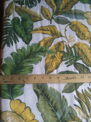 Green Yellow Beige Tropical Fabric~Polyester Rayon Linen~2.5 Yards x 57″ Wide