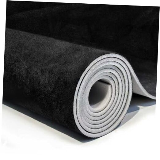 Suede Auto Headliner Fabric 96″ L × 60″ W with Foam Backing – 96″L×60″W Black