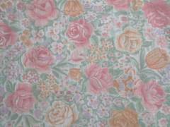 Vintage Wamsutta Fabric Pink and Peach Cotton Flowered Pastels