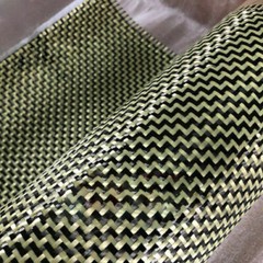 Yellow Black W Weave 3K Aramid Carbon Fiber Fabric Cloth200gsm 100*100/200/300cm