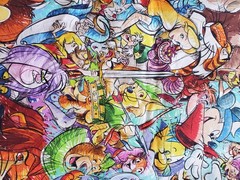 DISNEY Characters Custom Print Spandex Stretch Cotton Fabric 110 x 54 In New