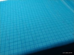 Vintage Teal Open Weave Mock Linen Fabric Heavy Acrylic Polyester Moss Crepe 6Yd