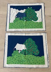 HTF Fabric Panels design Elna Voss-Hellwig Toma Farmhouse Landscape Finland 70s