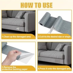 Linen Fabric Repair Tape Kit, 4″ x 80″ Self-Adhesive Couch Patch Repair Fabri…