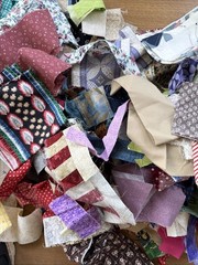 Vintage Cotton Fabric Scraps For Crumb Quilts & Crafts Junk Journal 5 Pounds LOT