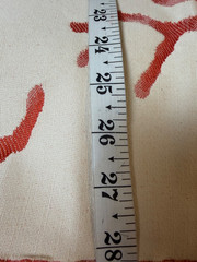 Fabric Lot 1 Yd 16 Ins 54 W Ocean Coastal Red Coral Cream Background Upholstery