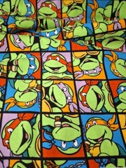 Teenage Mutant Ninja Turtles Fabric TMNT Material 43in X 39in Turtle Power Face