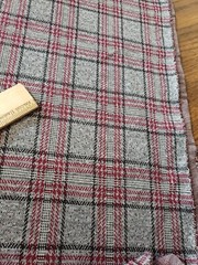 65 x 24″ uncut Vintage Fabric + extra grey maroon black plaid estate