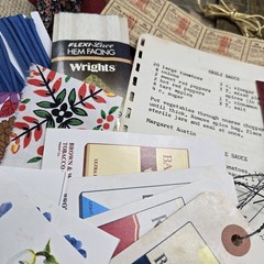 Junk Journal Lot 1Lb Ephemera Trim Lace Fabric Craft Collage Paper Book Cover