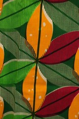 108″L x 44″W HiTarget Fabric Veritable Guaranteed Wax Block Print Orange Flowers