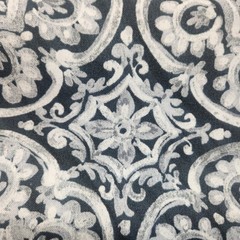 Solarium Westphalia Stone Fabric Dark Blue 54″ Wide 2-3/4 Yards Fade Resistant