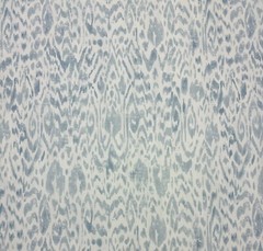 THIBAUT CARLOTTE AQUA PALE BLUE GEO IKAT MULTIUSE LINEN FABRIC 5.3 YARDS 54″W