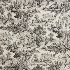 Toile de Jouy Various Colors by the Metre | Height 280cm | 100% Cotton