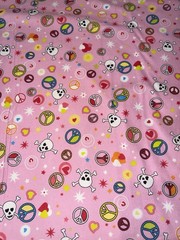 Skull and Peace Flannel fabric ~ by the yard