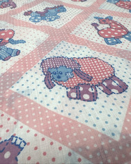 Pink Animals Nursery Polka Dot Children’s Theme Cotton Fabric BTHalfY 345