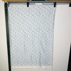 Vintage 1930s–40s Fabric Floral Pink Blue Cotton Knit 60” x 20”