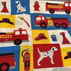 Faye Burgos Marcus Brothers POLICE CAR & FIRE TRUCK Cotton Fabric 44″ x 4 YDS