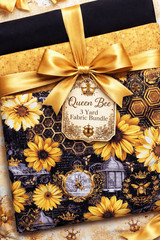Queen Bee 3 Yard Fabric Bundle | Sunflower & Honeycomb Fabric | Bee Fabric Bundl