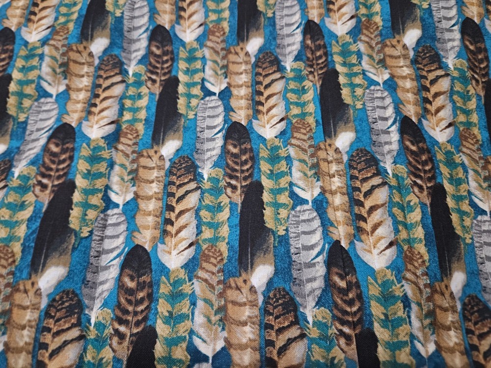 New Cotton Fabric Feathers Southwestern David Textiles BYD