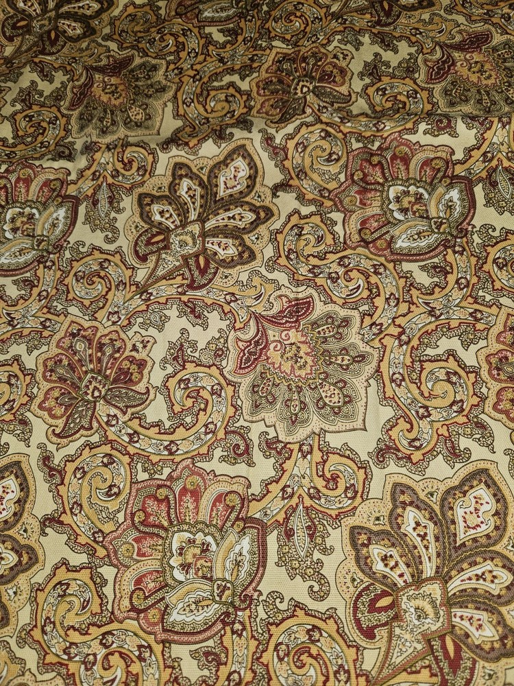 Vtg Waverly Inspirations Jacobean Flower Print Decorators Fabric 2.5 Yards X 45″