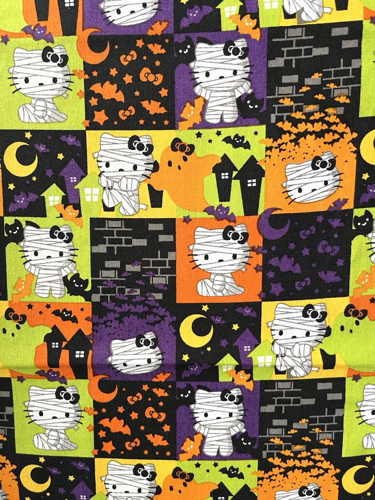Hello Kitty Halloween Fabric JoAnn Exclusive 1/2 YD x 43” Mummy Bats Ghosts 2010