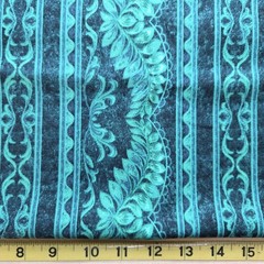 Jinny Beyer Four Seasons 2006 RJR Fabric Green Floral Stripe 2 Yards x 44 Cotton