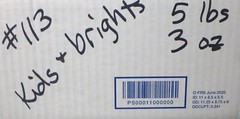 5 lb 3 oz Box of Assorted Fabric Scraps – Child Prints & Bright Colors FSBTB113