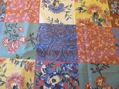 Cotton FABRIC Floral Blocks Cheater Quilt Multicolored 1yd 6″ x 44