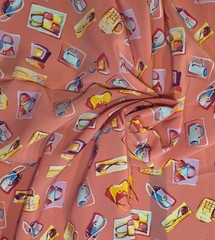 Silky Prints Pink Novelty Handbags 100% Polyester Fabric 45″ wide