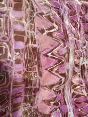 2.5 Yds Vintage Estate Batik Velvet Fabric 100 X 42 Magenta Blue Lavender Purple
