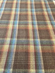 Fabric 100% Wool Plaid Check Woven Wide Width Multi Colored Sold by the Yard New