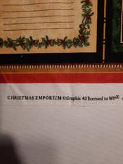 Wilmington Prints Christmas Emporium panel Santa Gift Tag Slow Stitch Crafts