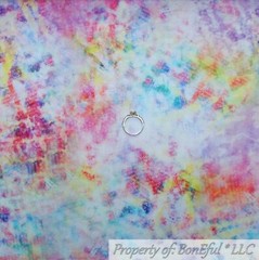 BonEful Fabric FQ Cotton Quilt Rainbow Batik Art Watercolor Flower Blender Print