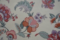 9 YARDS MEDIUM WEIGHT VINTAGE JACOBEAN / 100% COTTON / WHITE PRINTED BACKGROUND